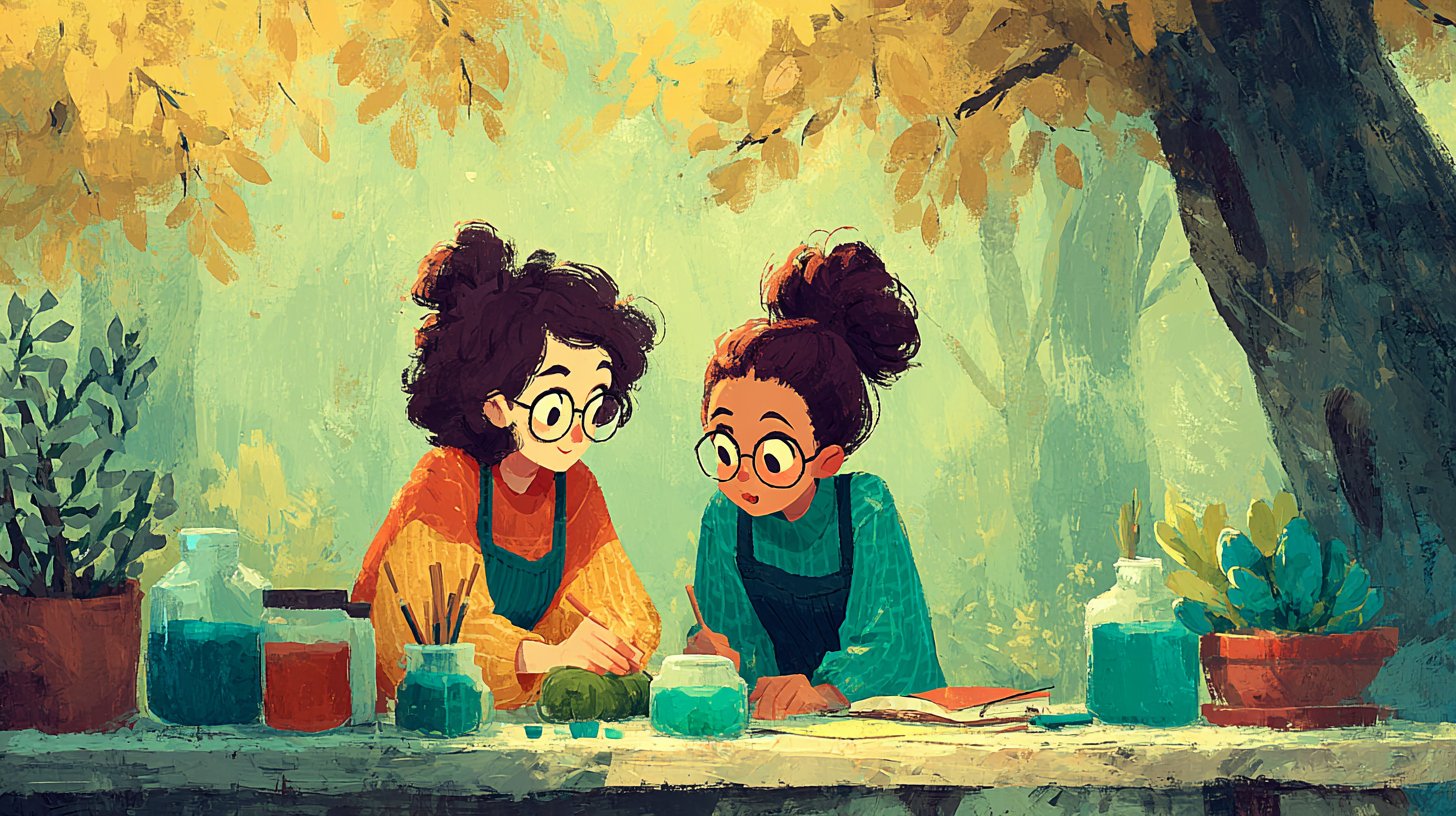 Lachend im Garten, Teamwork pur.