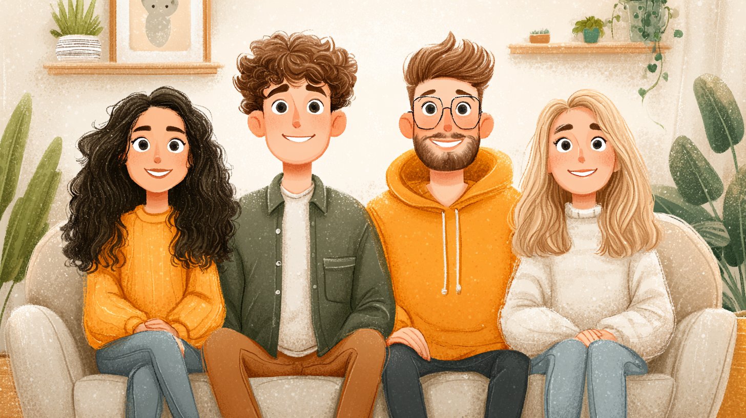 Sharing friendship across screens.