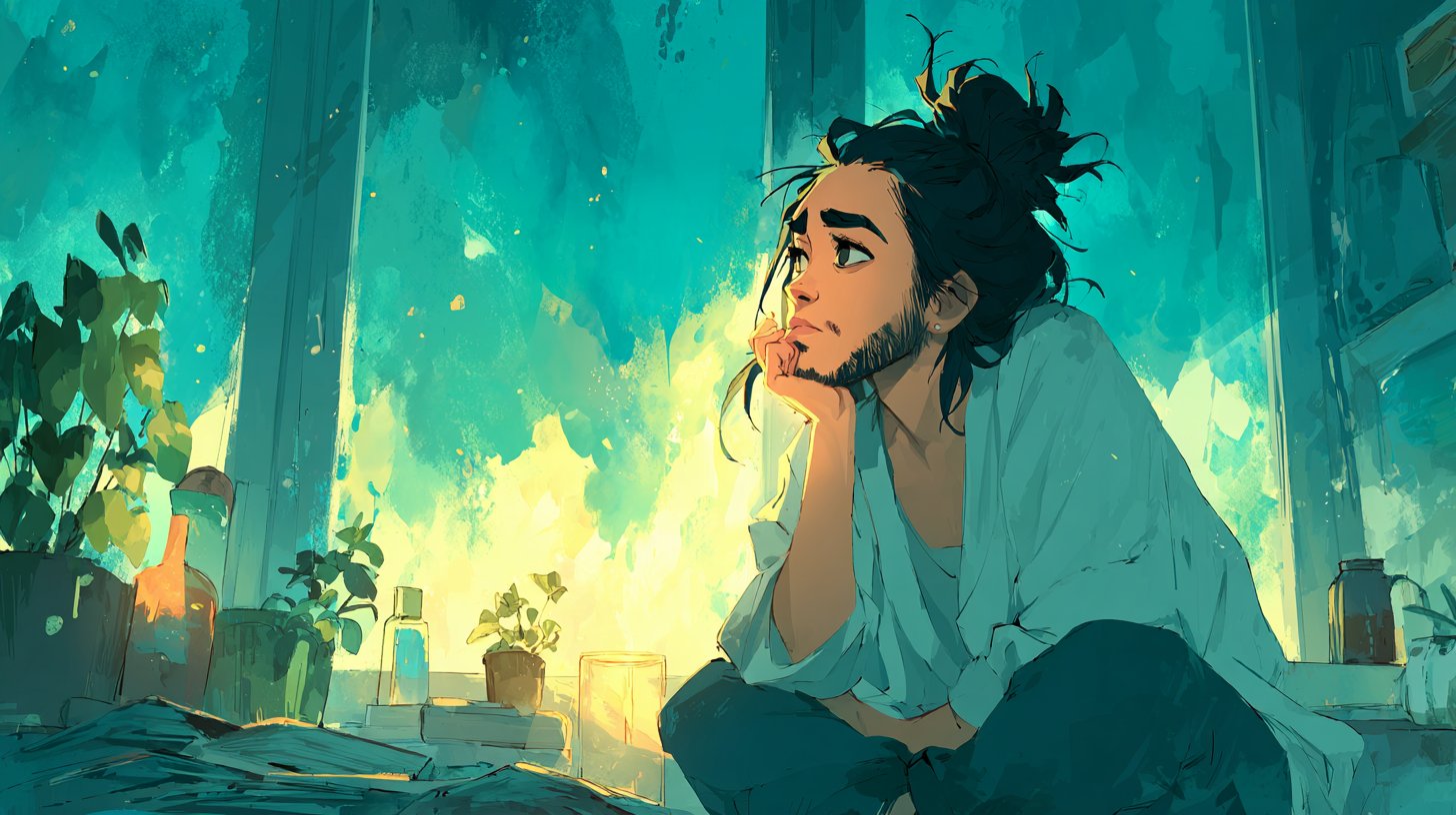 Eine nachdenkliche Person, die über ihre Gefühle reflektiert.