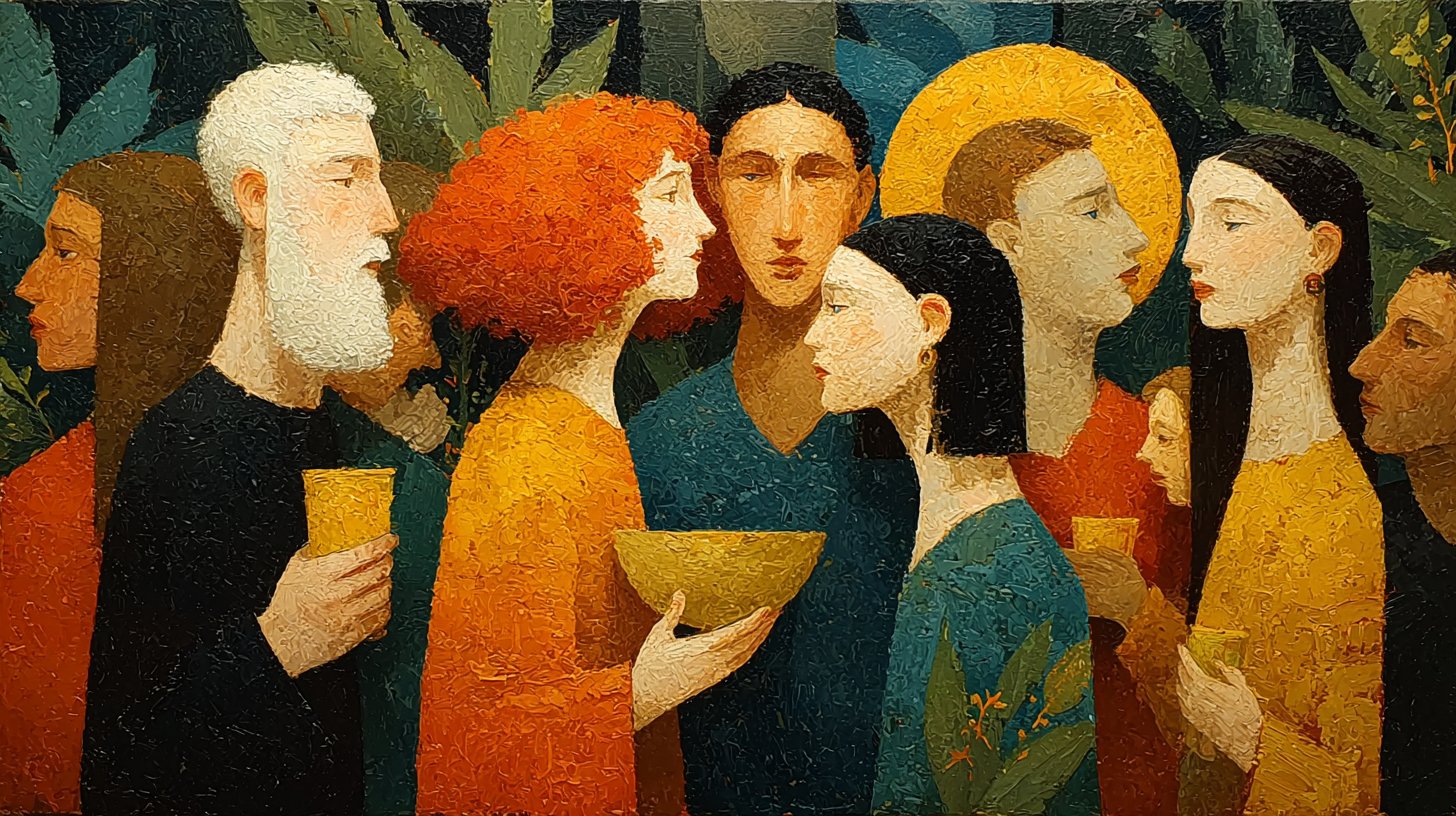 Ein offenes Dialog-Szenario mit zwei Kommunizierenden über einen Couchtisch.