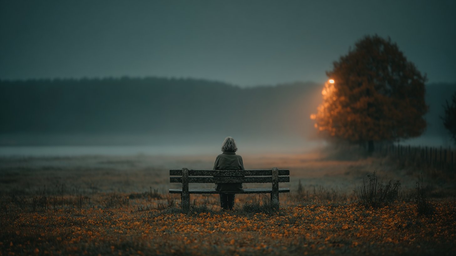 Solitude reflected in a quiet park.