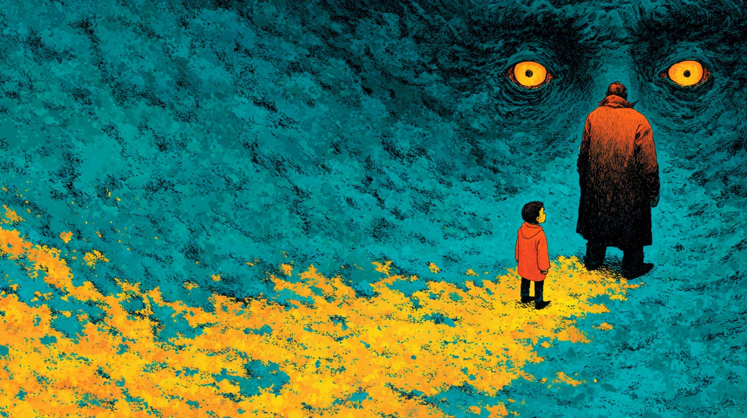 A child feels suffocated under a watchful gaze.