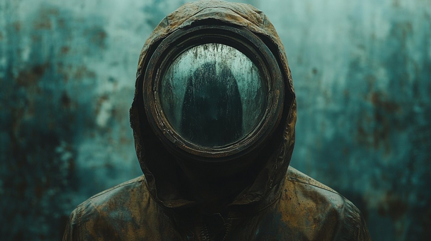 Una persona mira a través de un espejo distorsionado que representa la manipulación.