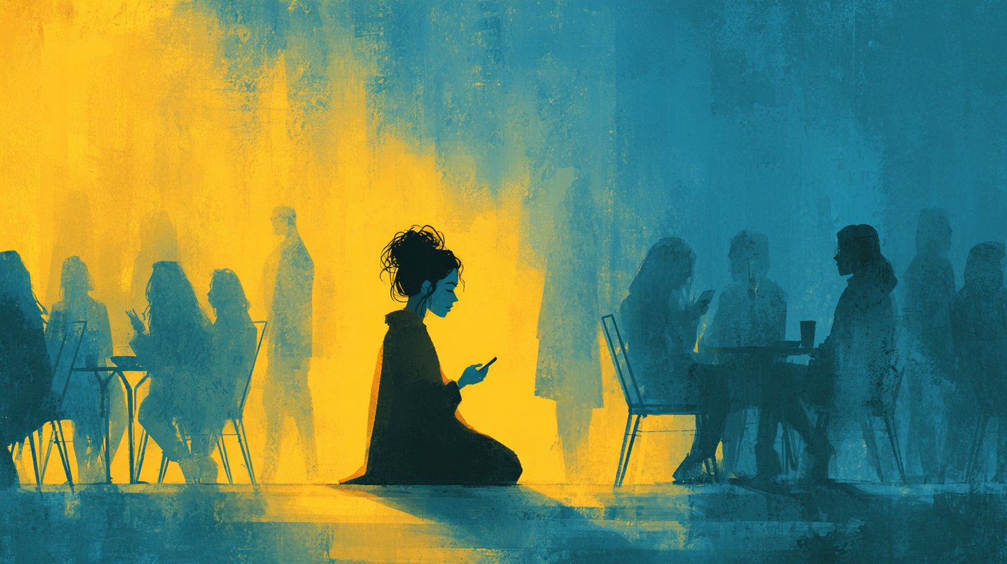 Einzelgänger inmitten von Interaktionen.