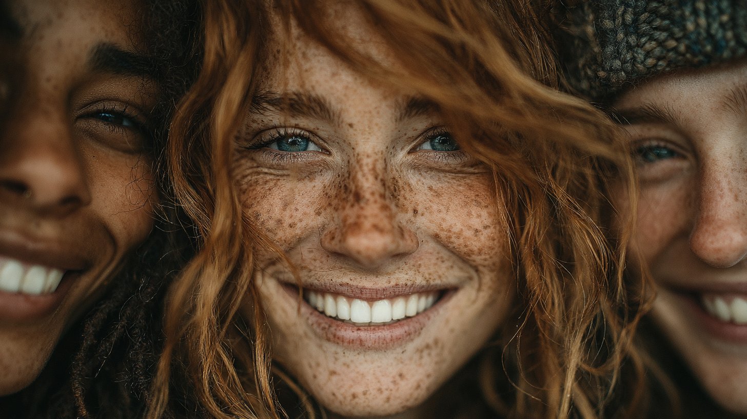 Amigos compartiendo un momento cálido y emocional al aire libre.