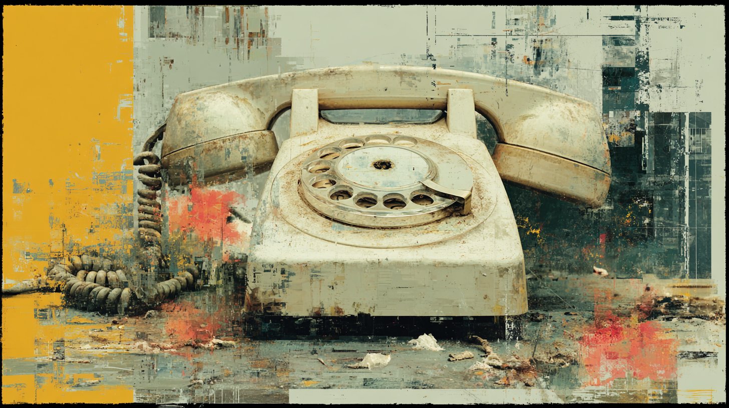 Un teléfono roto que simboliza la falta de comunicación.