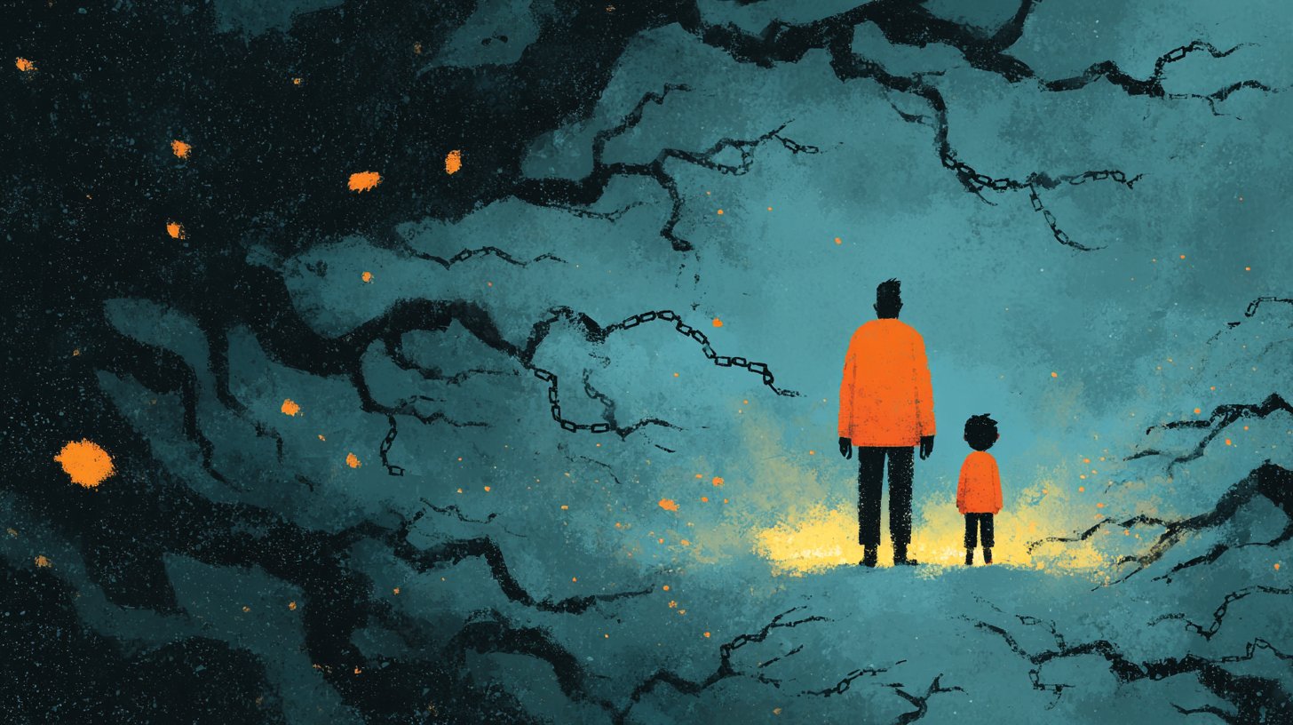 Controllo eccessivo: Un genitore sovrasta un bambino ansioso.