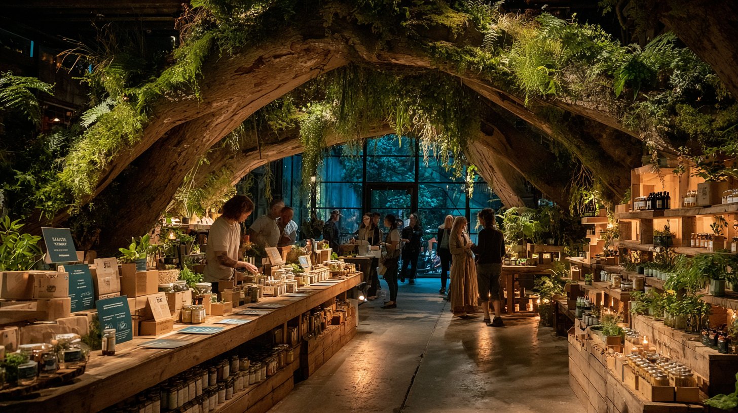 Prodotti ecologici presentati creativamente.