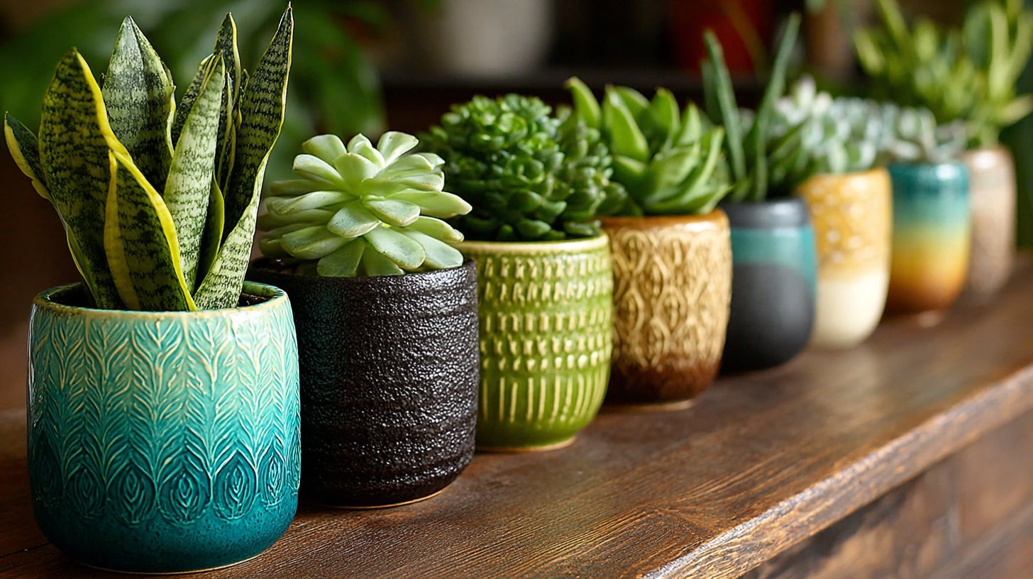 Sélection élégante de plantes d'intérieur dans de beaux pots.