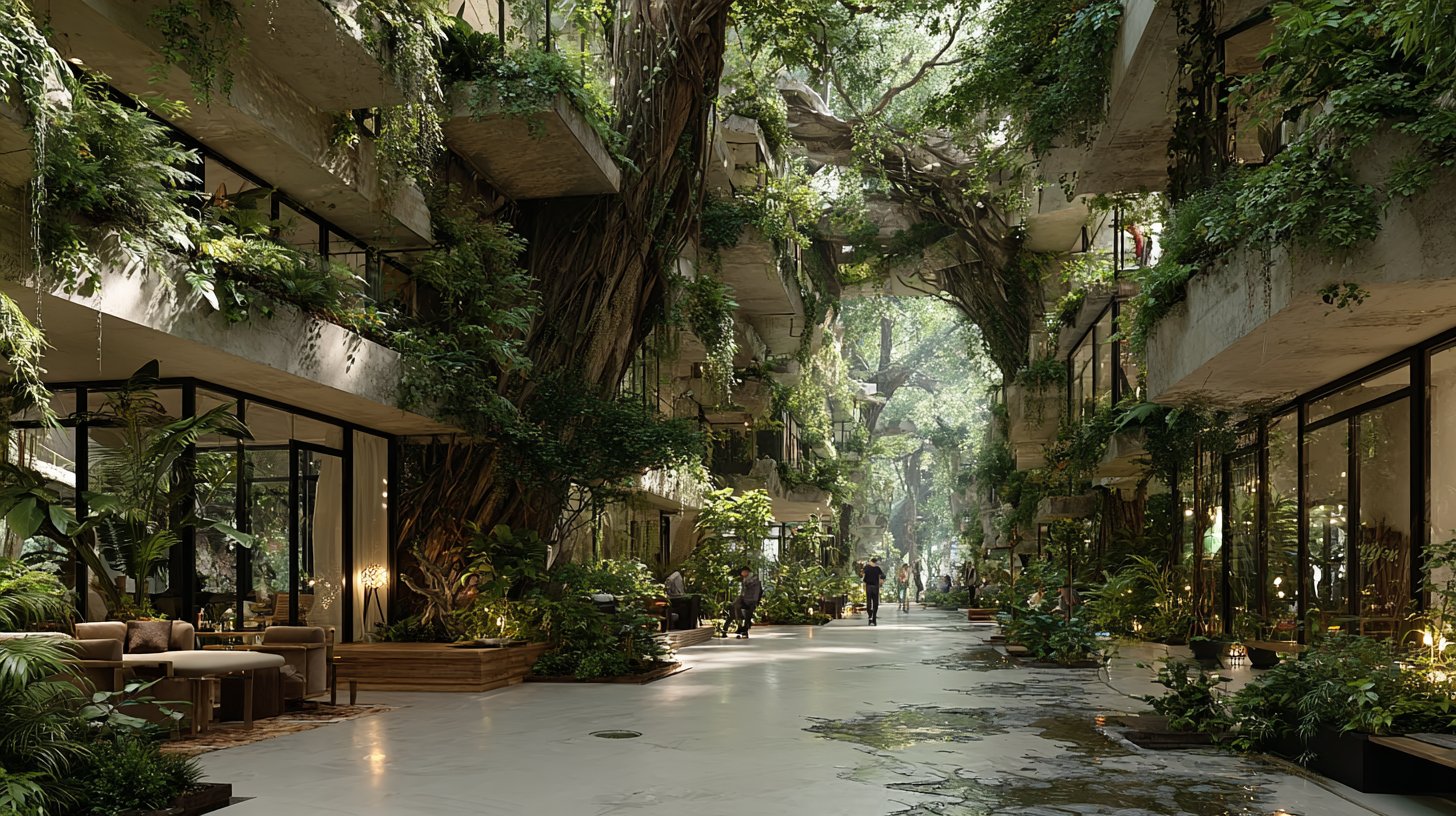 Vivace spazio comunitario con case ecologiche.