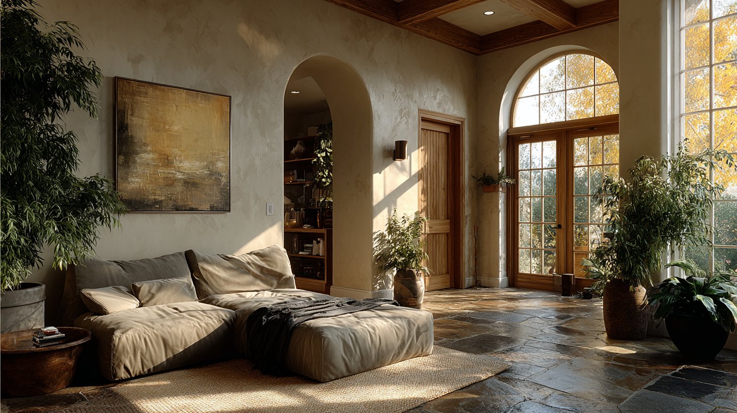 Einladender Raum erleuchtet von natürlichem Licht.