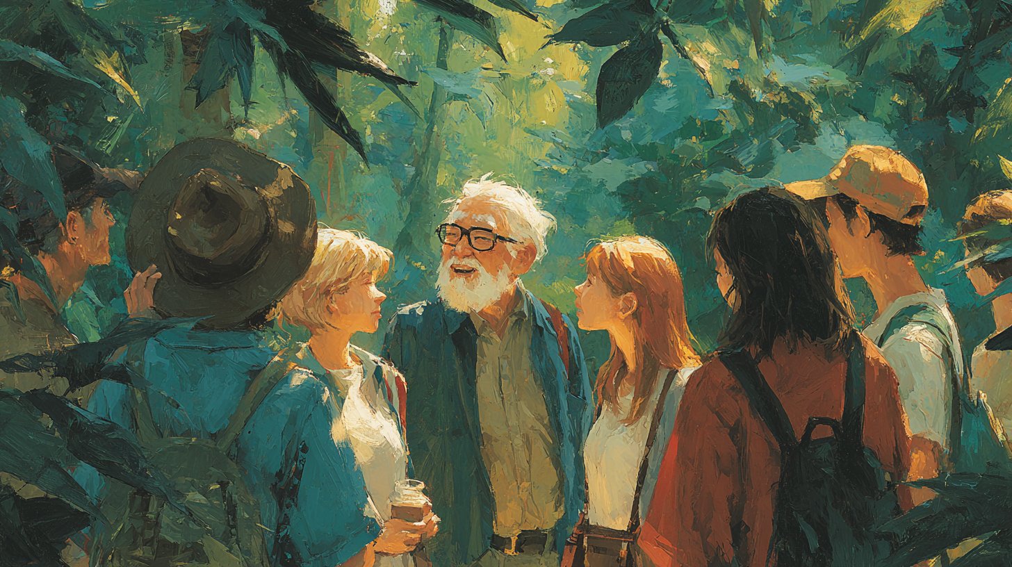 Ein ruhiger See im Wald.