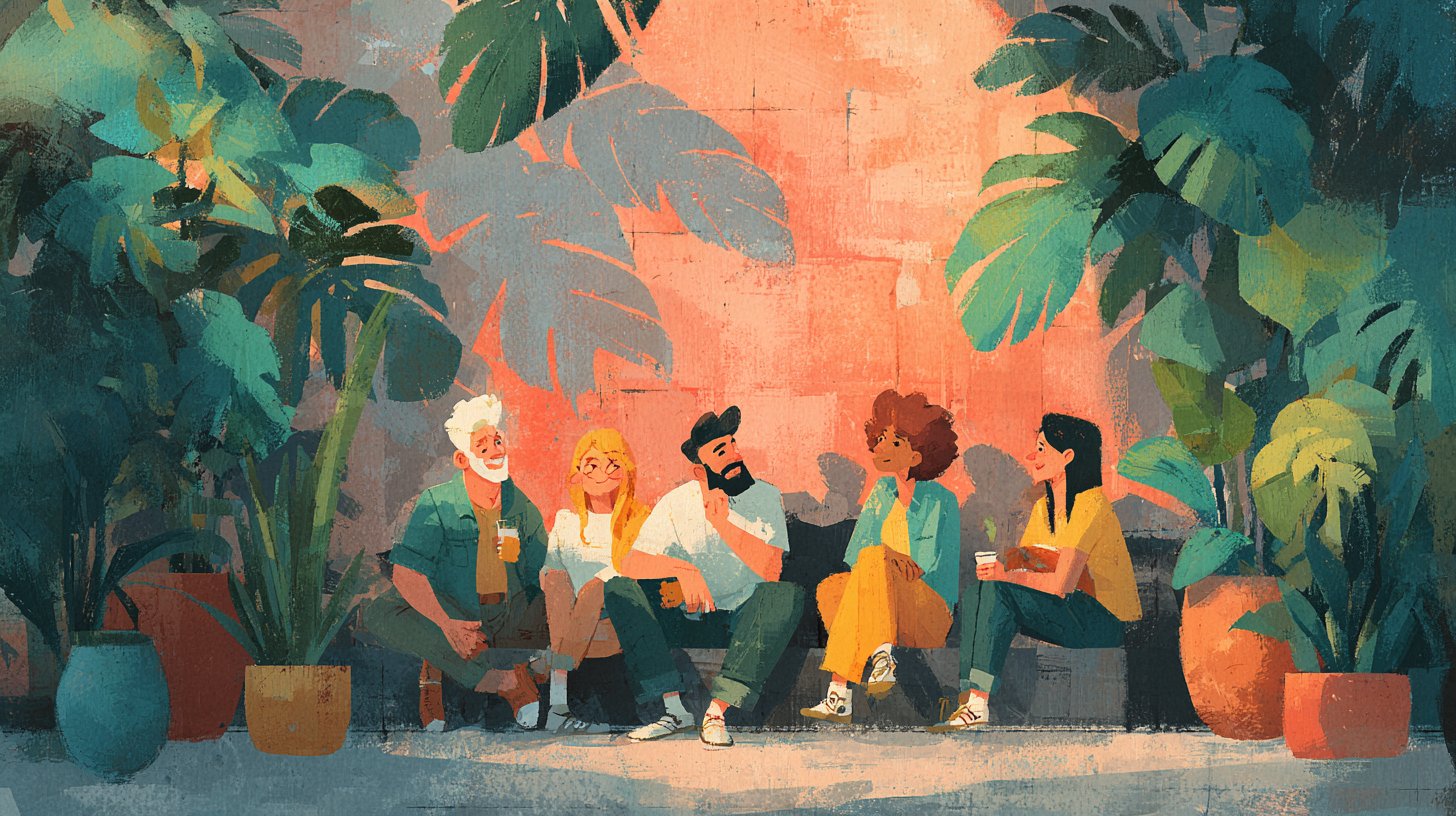 Représentation abstraite de dispositifs interconnectés montrant la technologie de communication.