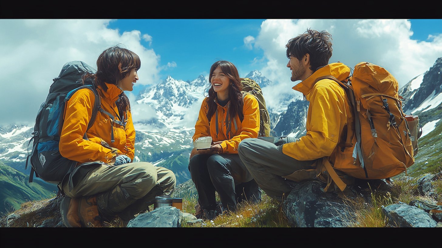 Eine fröhliche Szene von Freunden, die gemeinsam eine Aktivität genießen und lachen.