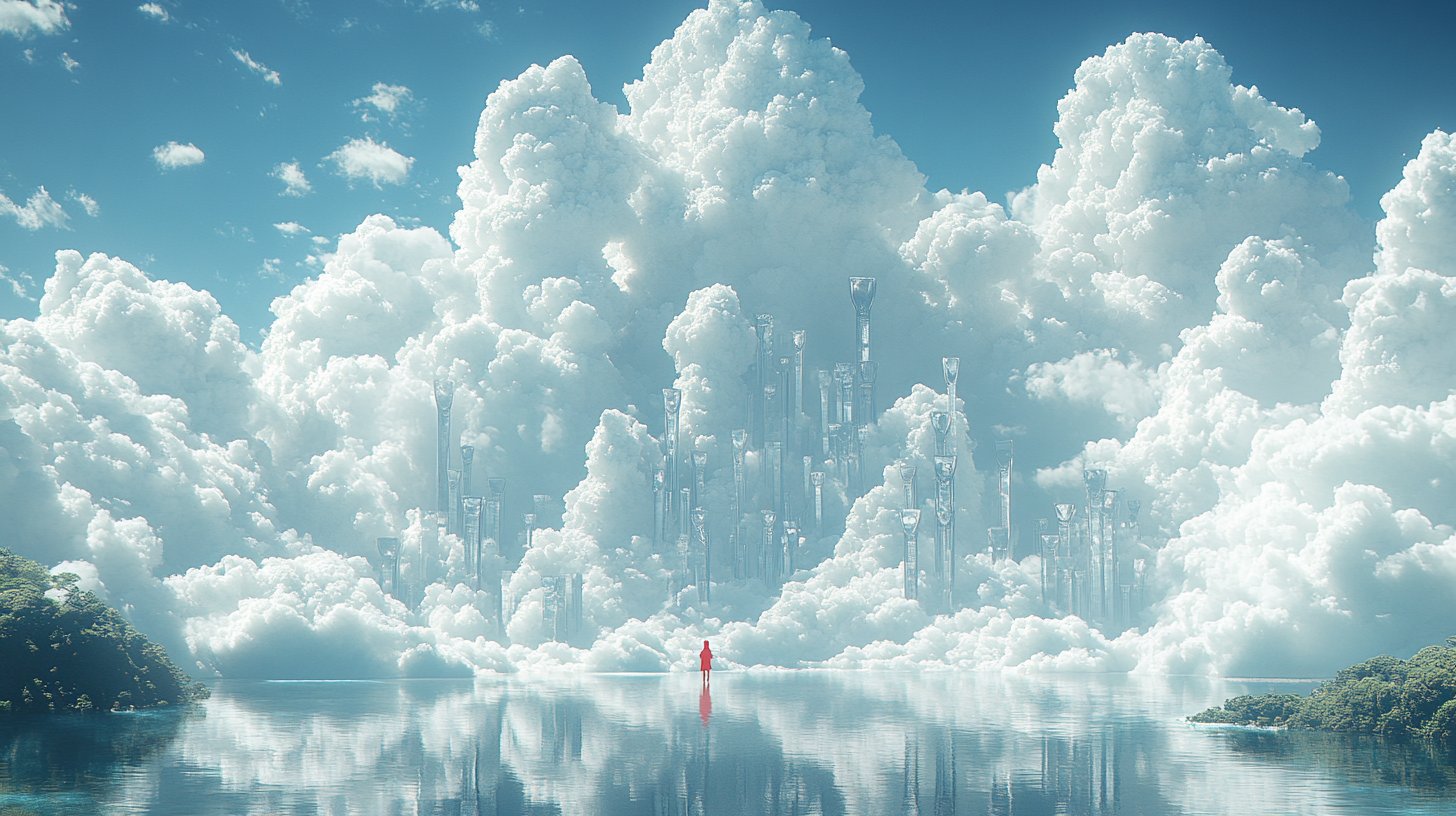 Weg mit hohen Wänden und widersprüchlichen Schildern, gefangen in Erwartungen.