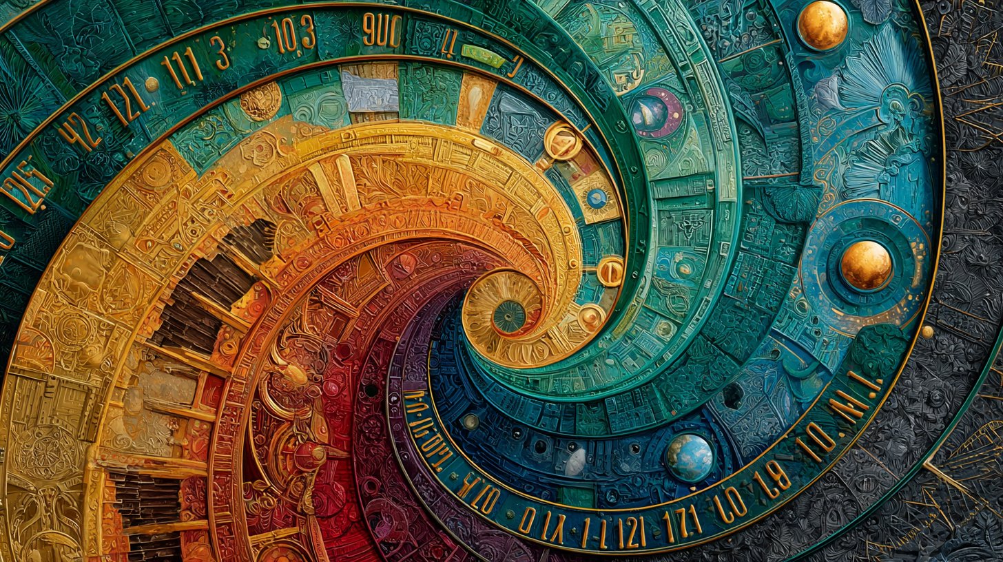 Ein farbenfrohes Zahlenrad präsentiert die Grundlagen der Numerologie.