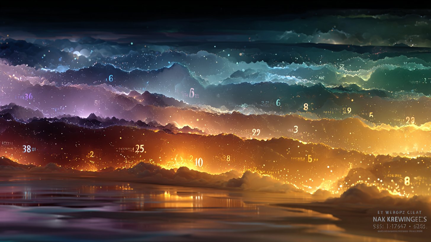 Zahlen beeinflussen verschiedene Bewusstseinszustände in abstrakter Darstellung.