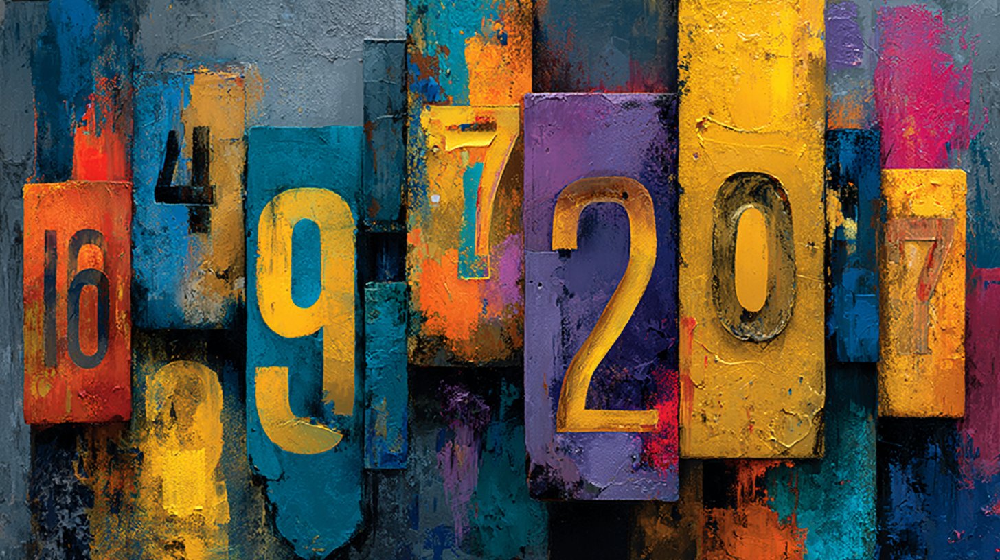 Vielfältige Persönlichkeiten, repräsentiert durch lebhafte Zahlen.