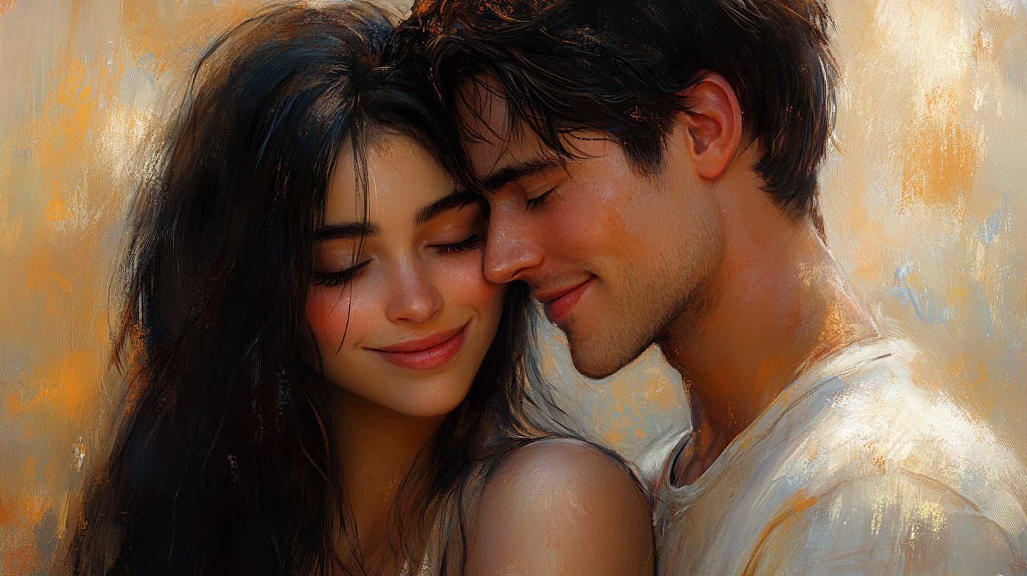 Un momento tenero tra due persone ricco di affetto inaspettato.