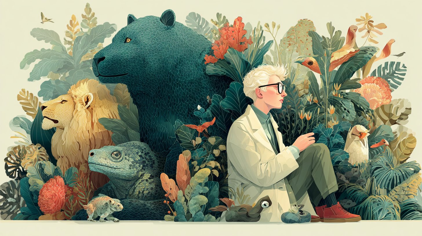 Ein Psychologe im Dialog mit Tieren.