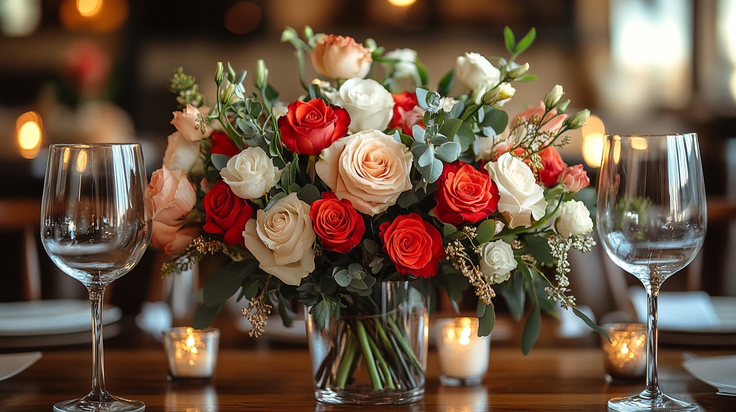 Des gestes romantiques comme un bouquet surprise créent une ambiance d'amour.