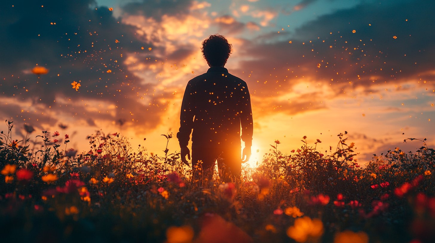 Ein Mensch blickt hoffnungsvoll in die Zukunft.