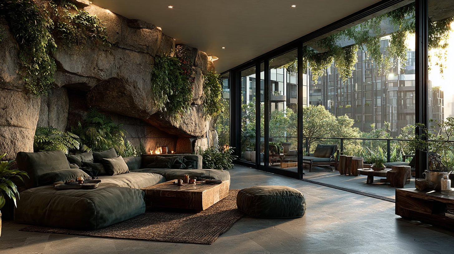 Seamless indoor-outdoor living with a view of the garden.