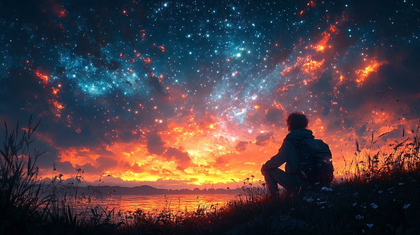 Ein Skorpion führt eine tiefgründige Unterhaltung unter dem Sternenhimmel.