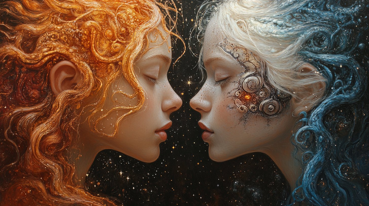 Zwei Gesichter der Kommunikation im Kontrast.