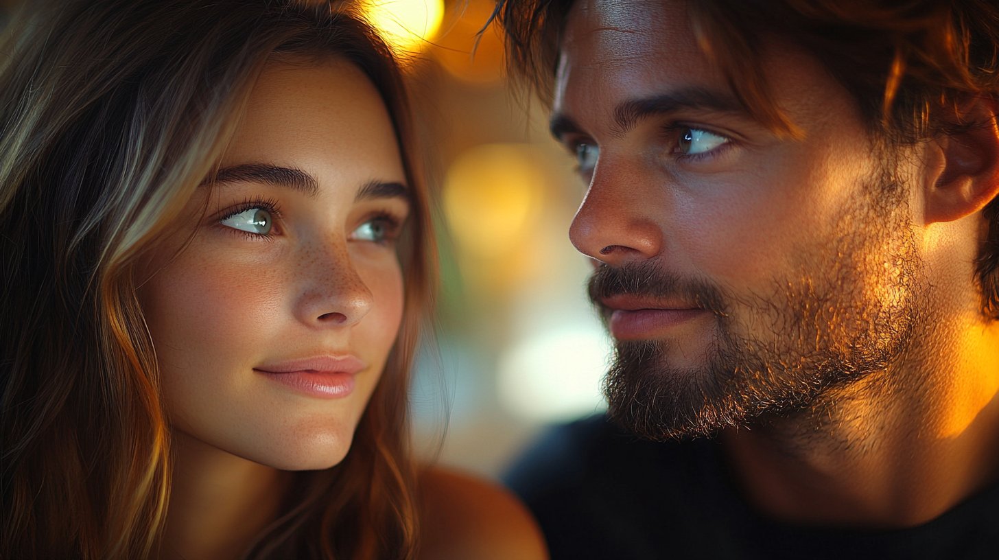 Primo piano di due persone che ascoltano con empatia e attenzione.