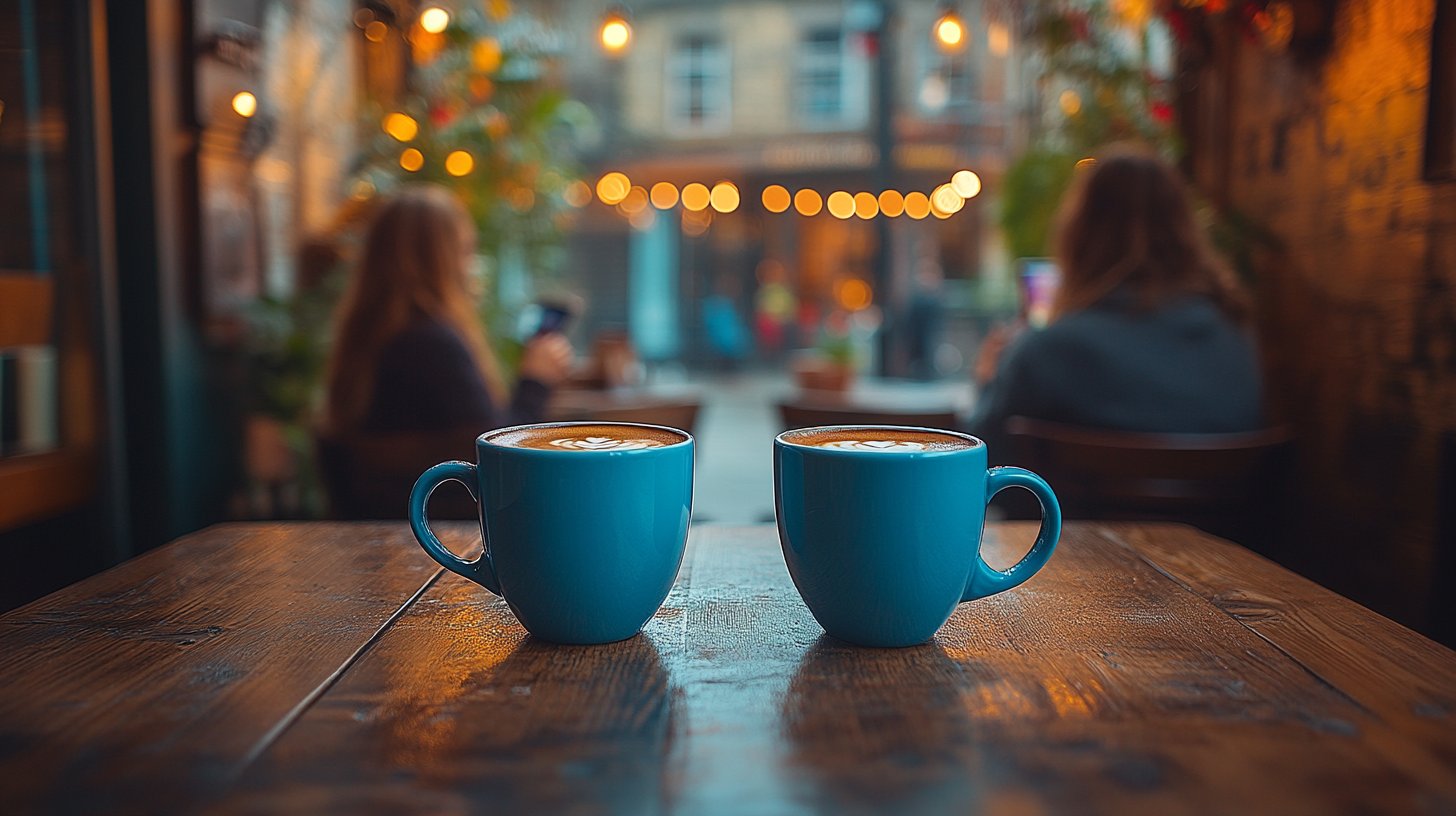 Ein Nahaufnahme von zwei Kaffeetassen, eine unbeaufsichtigt, Symbol für Kommunikationsmangel.