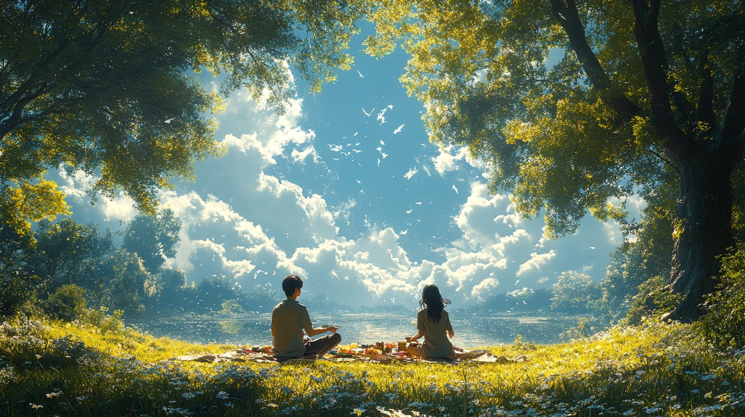 Ein romantisches Picknick, das Dankbarkeit und Wertschätzung zeigt.