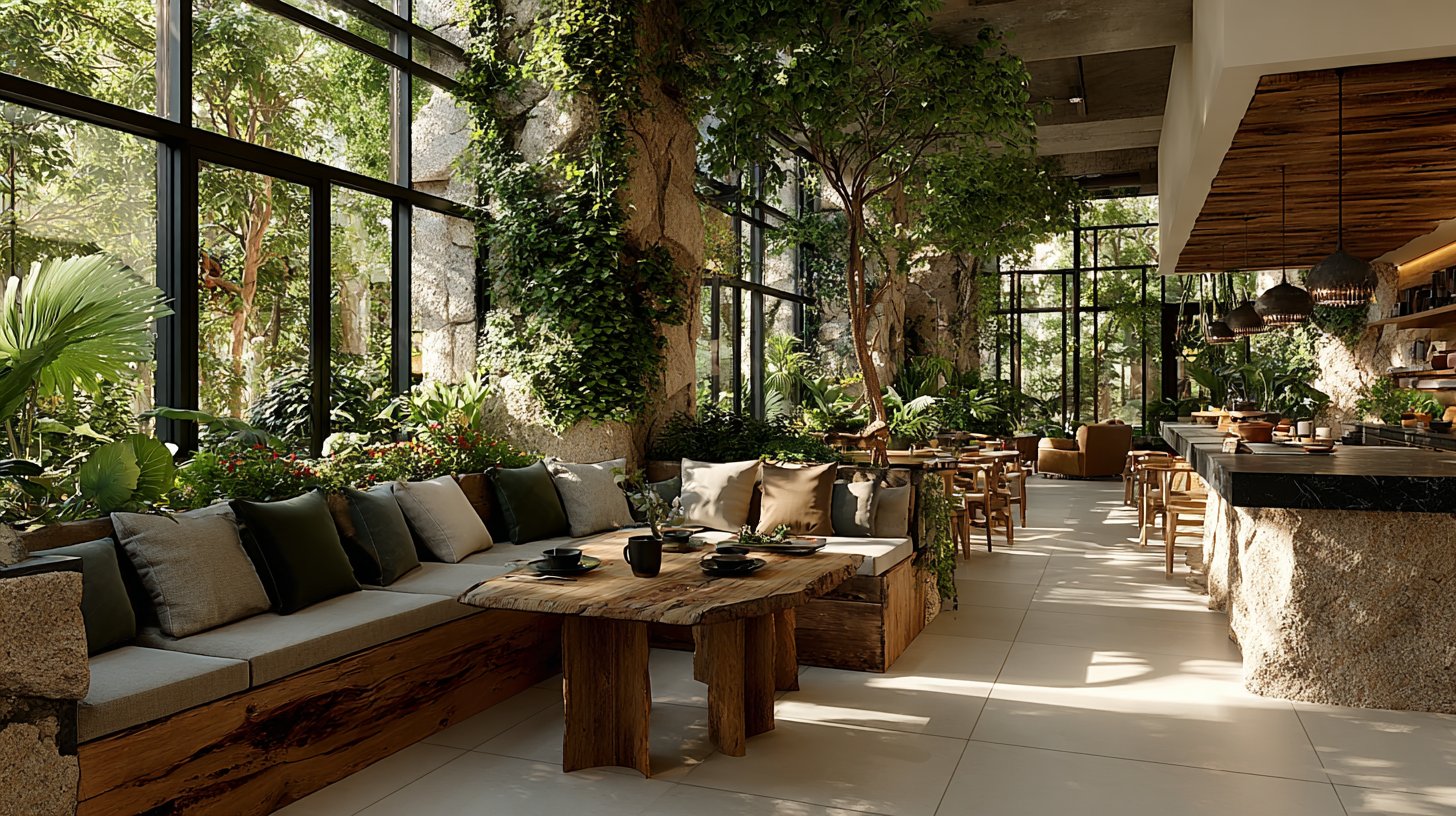 Stilvolle Innengestaltung, die Natur und Wohnraum harmonisch verbindet.