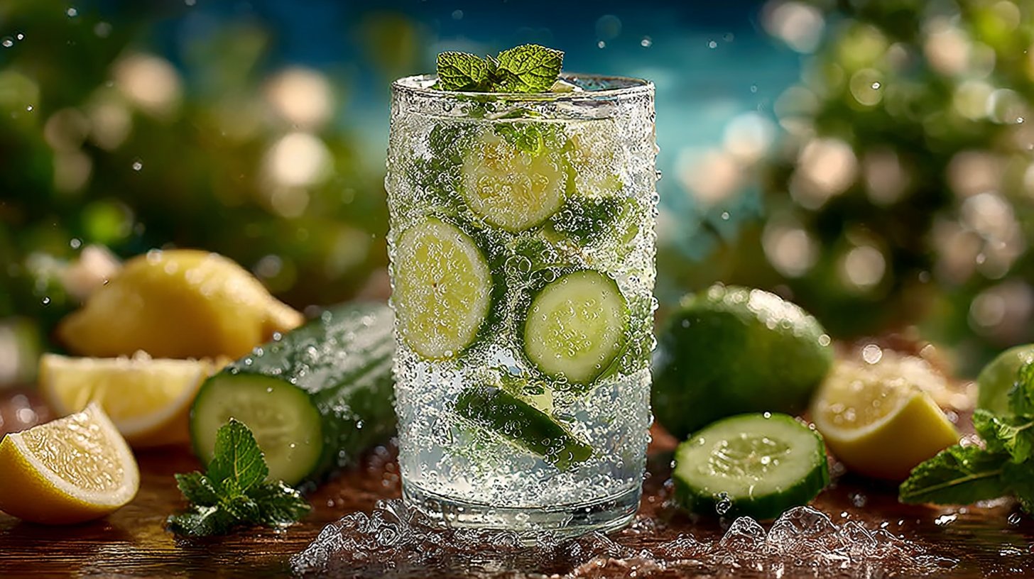 Erfrischendes Wasser mit frischen Früchten.