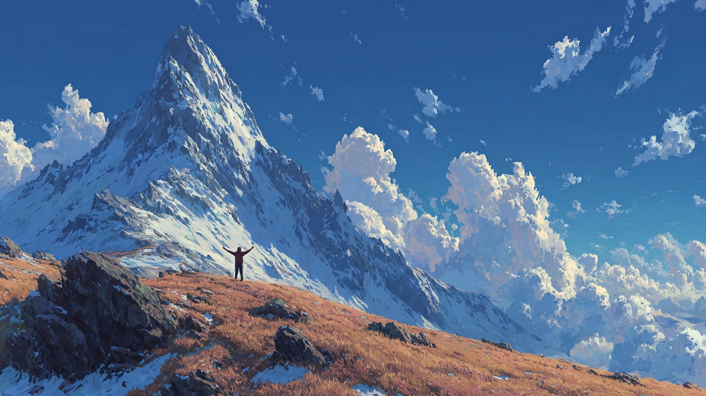 Eine Person in Meditation, umgeben von leuchtenden Lichtorbs.