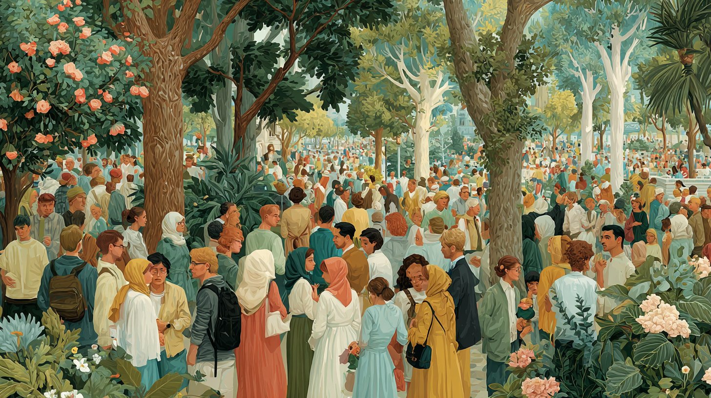 Ein herzlicher Nachbarschaftstreff im Park.