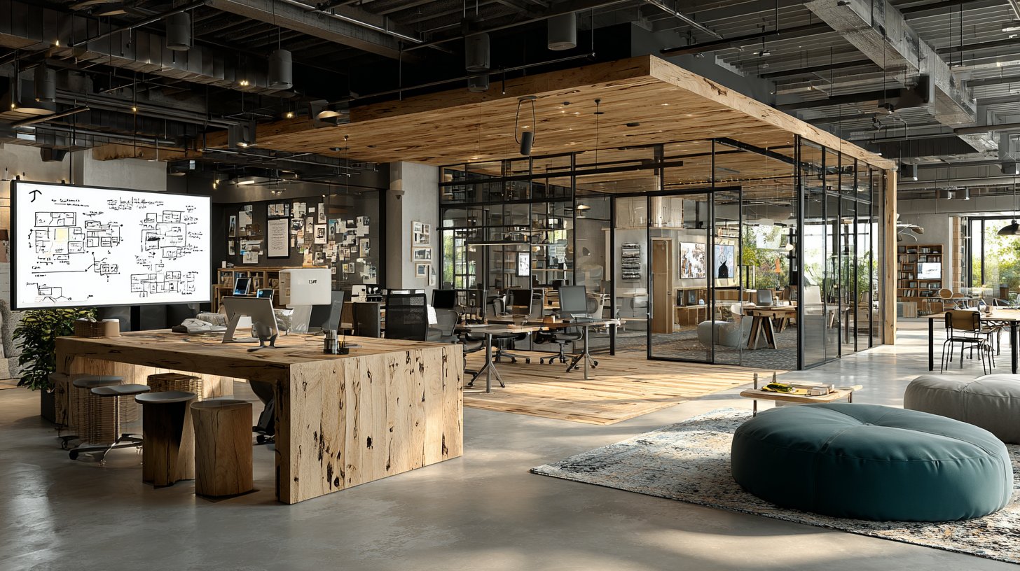 Eine vielfältige Gruppe arbeitet in einem innovativen Büro zusammen.