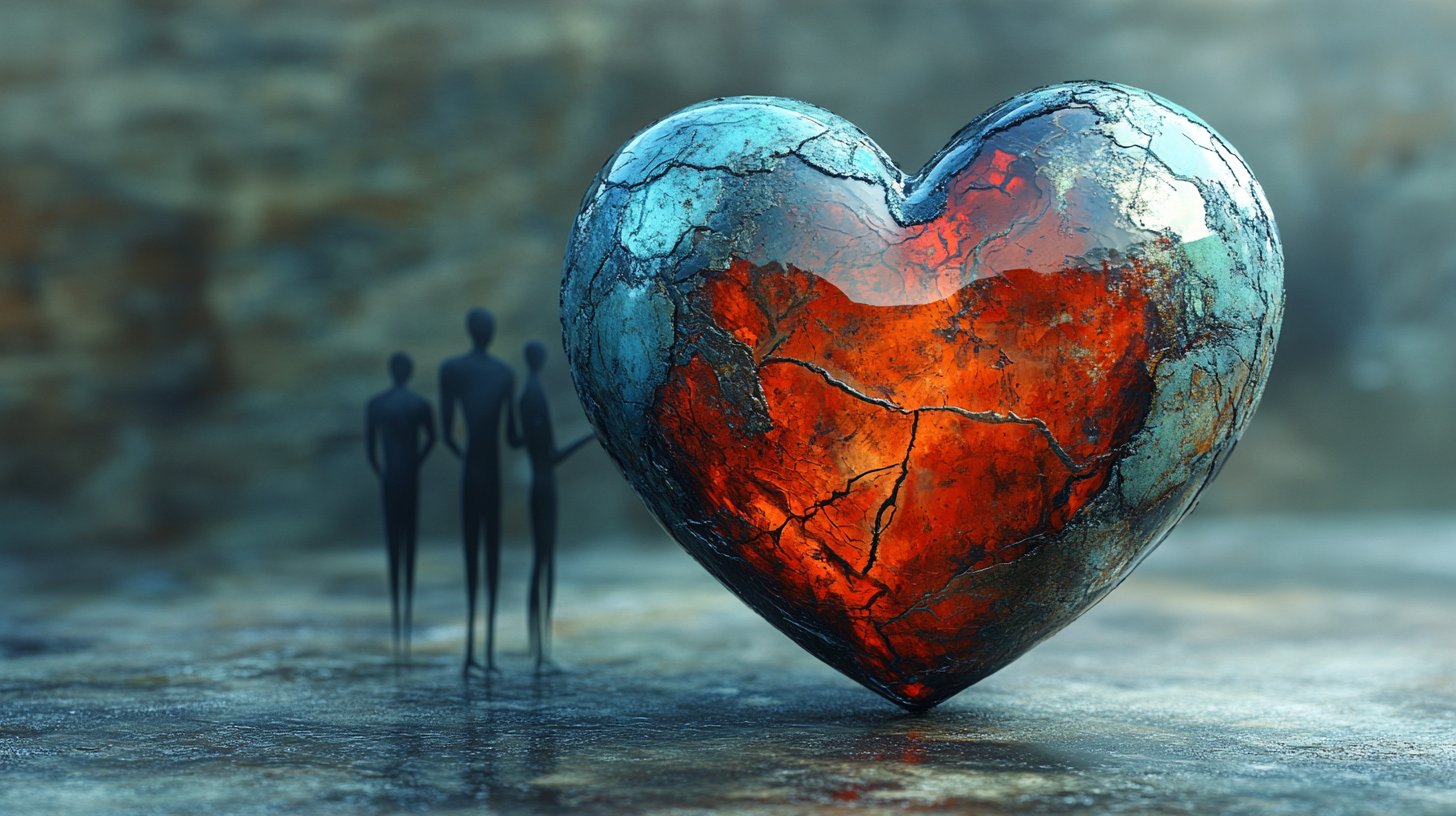 Ein halb leeres Herz veranschaulicht Egoismus.