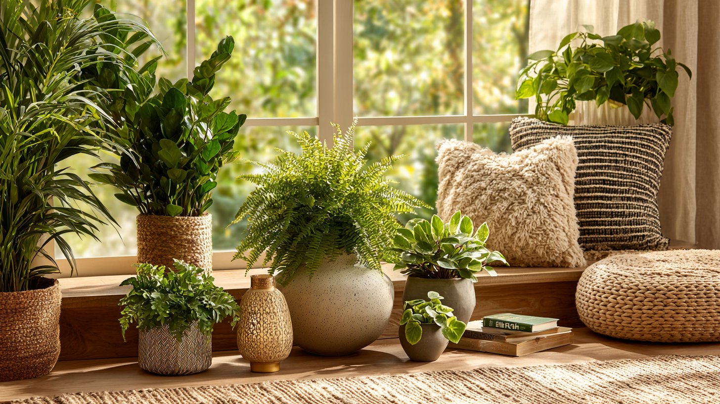 Stylische Pflanzenecke in einem modernen Zuhause.