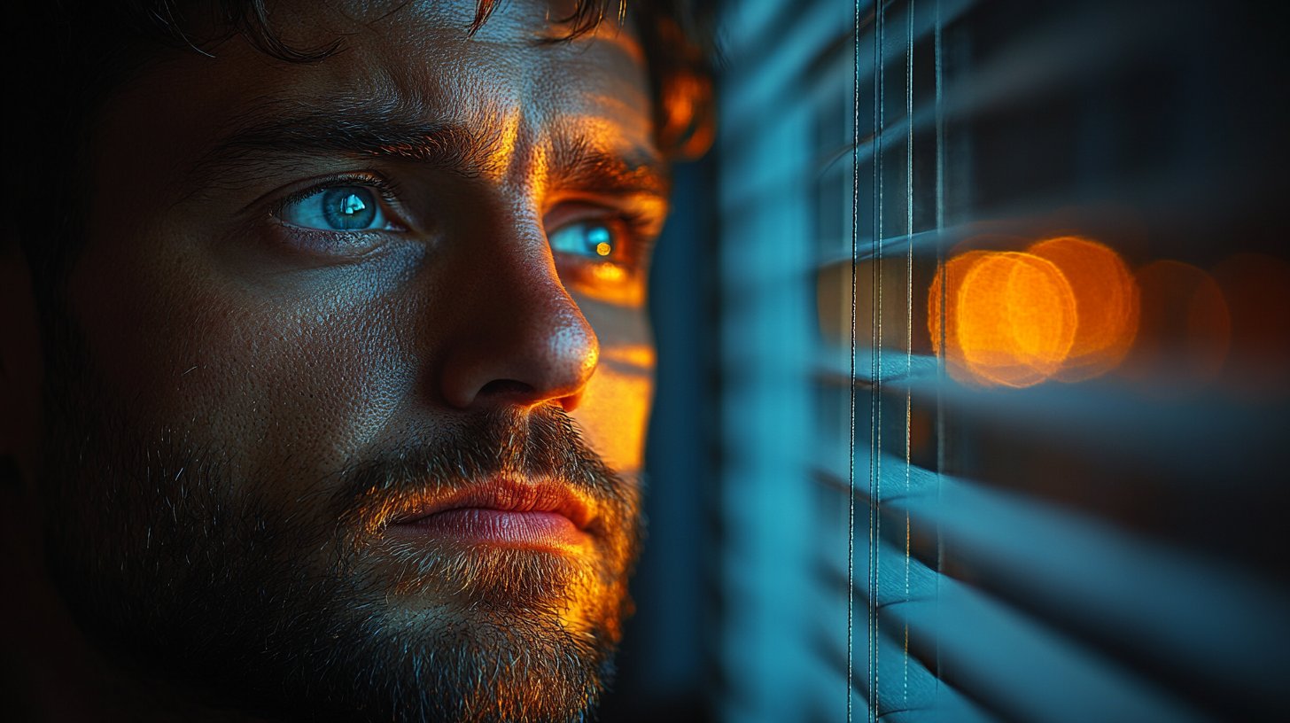 Un rostro muestra indiferencia mirando por la ventana, emociones desvanecidas.
