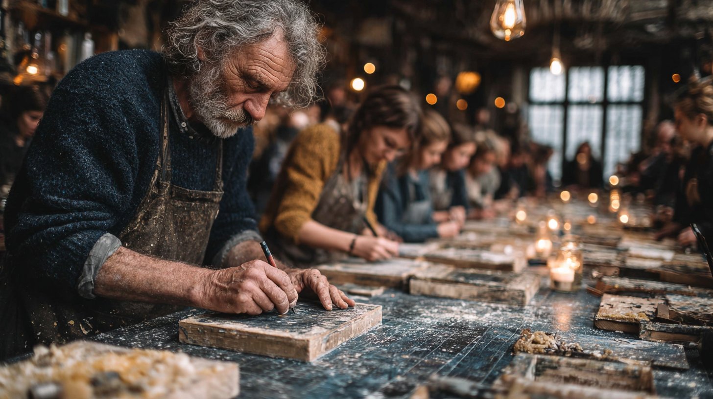 Eine inspirierende Szene in einem Gemeinschaftsworkshop voller Zusammenarbeit.