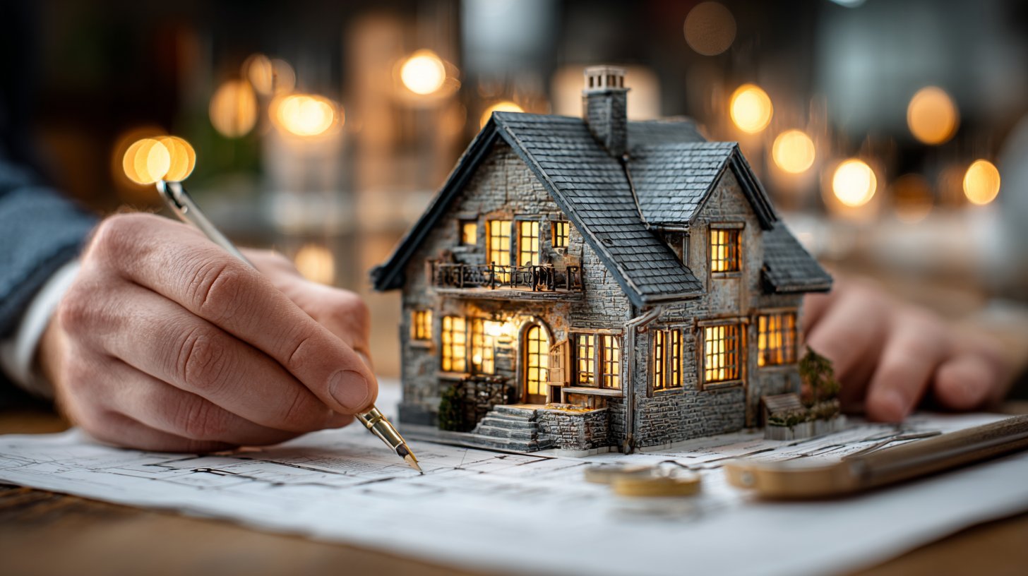 Ein Architekt und ein Kunde besprechen Budget und Pläne.