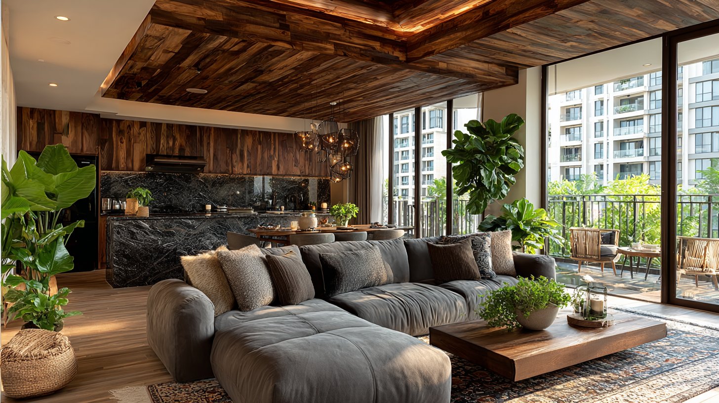 Ein eleganter Wohnraum, der durch ergonomische Möbel und viel Licht besticht.