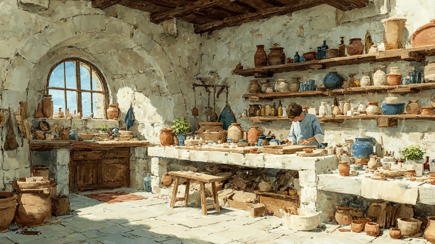 Uno studio accogliente che mostra il rinascimento dell'artigianato.