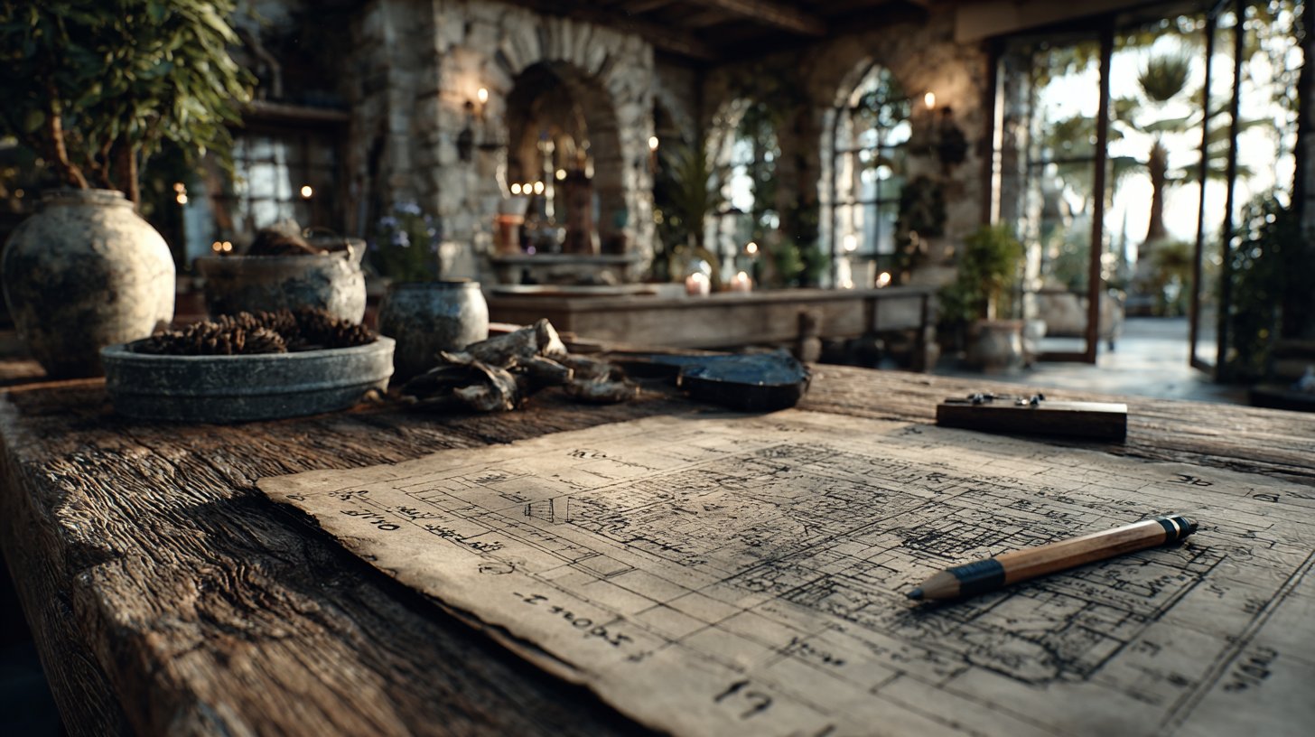 Eine realistische Szene, die Zahlen im Raumdesign zeigt.