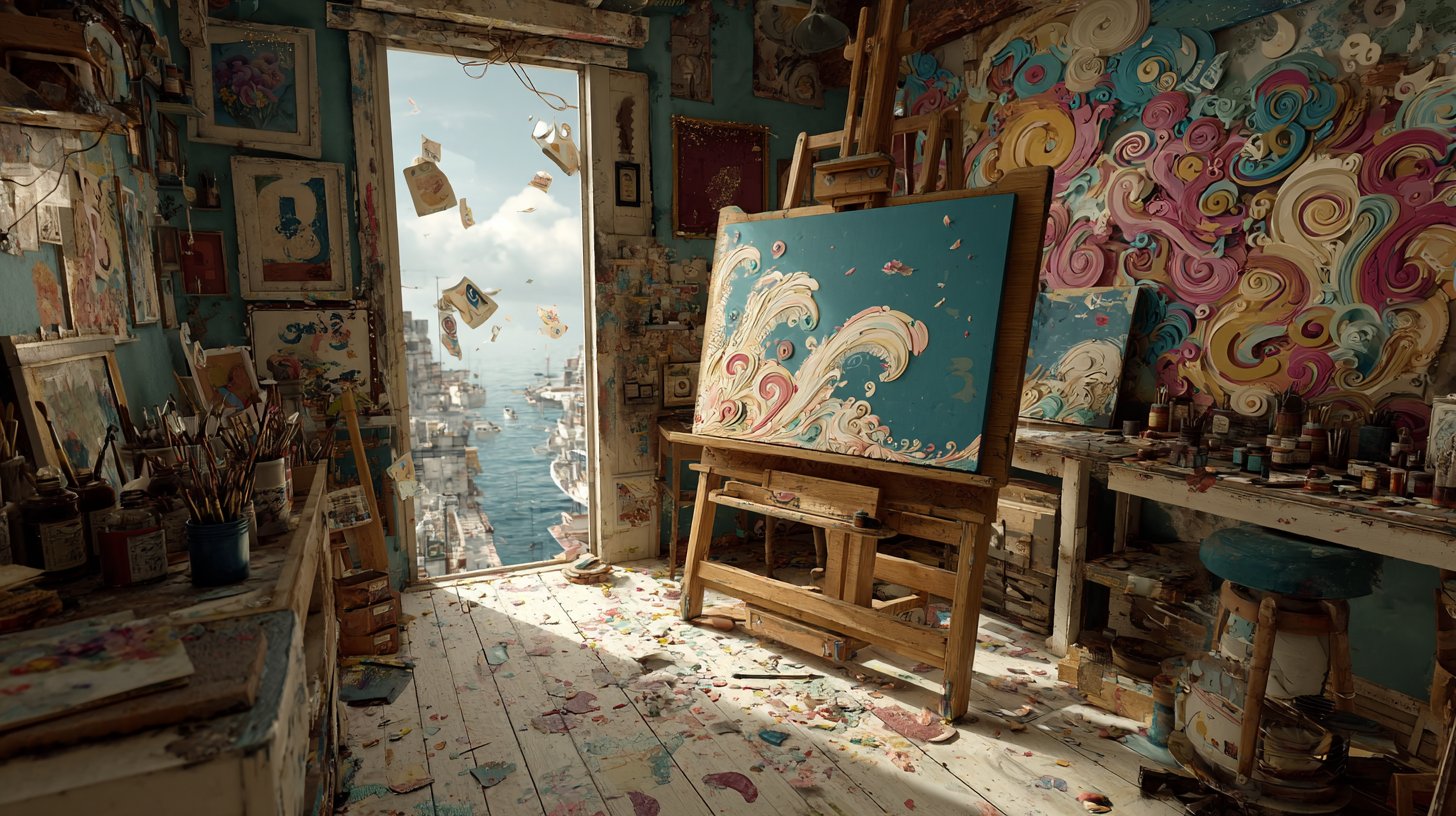 Kreativität durch Zahlen entfesseln in einem künstlerischen Raum.