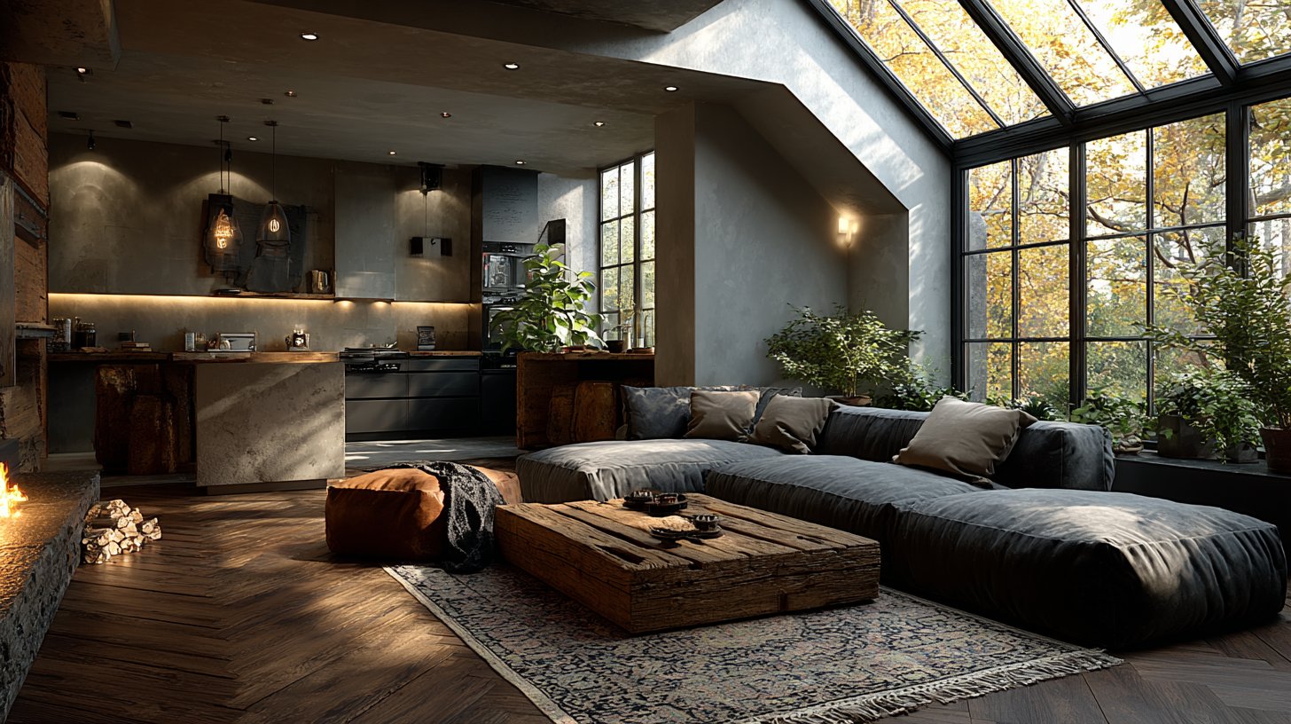 Einladendes Smart Home mit intelligentem Licht und komfortablem Mobiliar.