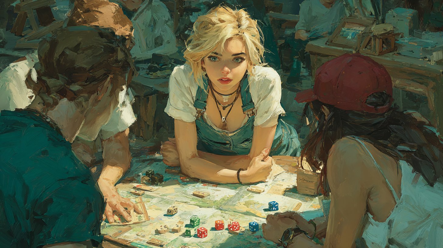 Freunde spielen spannende Gesellschaftsspiele mit Zahlen.