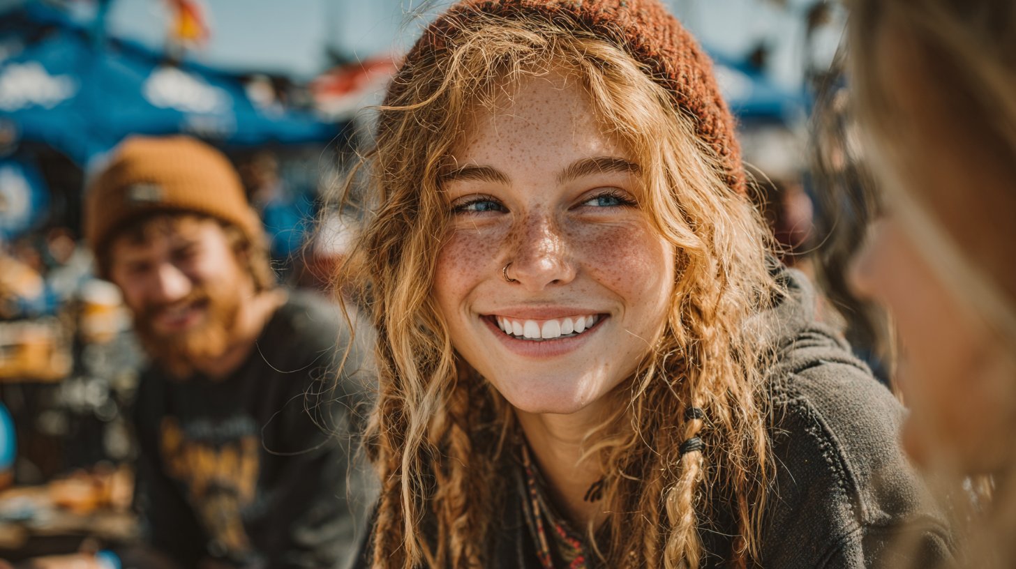 Freunde genießen gemeinsam eine fröhliche Aktivität.