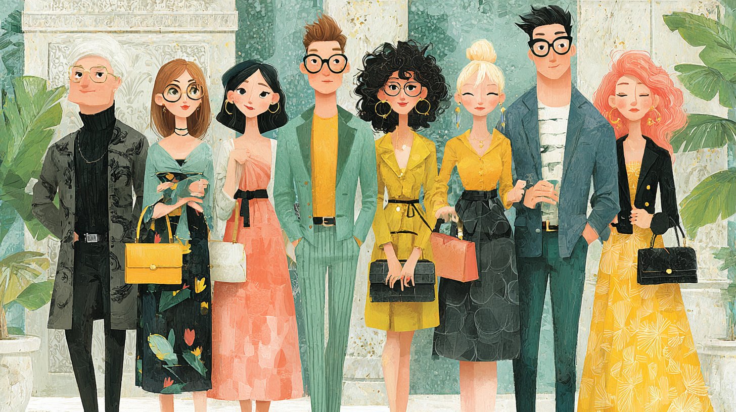 Ein selbstbewusster Mensch entdeckt seinen einzigartigen Stil in einer bunten urbanen Umgebung.